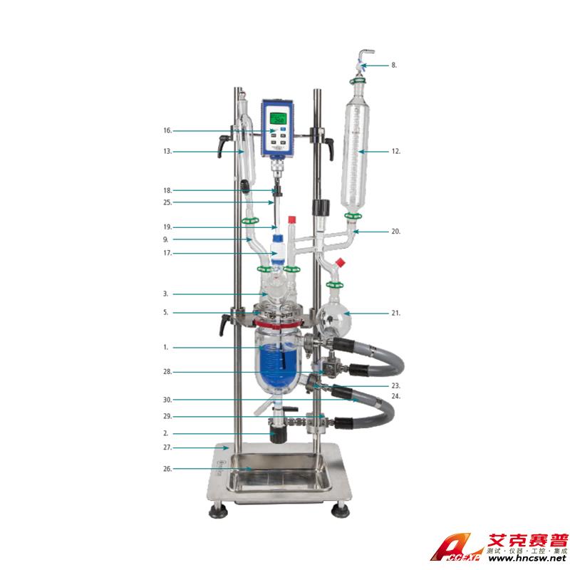 JULABO優萊博 500ml 桌上式玻璃夾套反應釜，JRS-1500-03